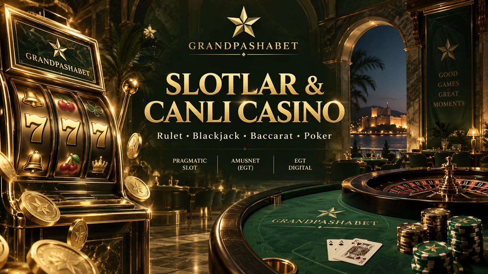 Grandpasha Casino slotlar ve canlı casino masaları